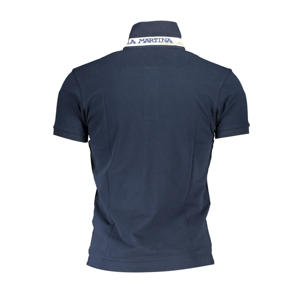 Blue Cotton Polo Shirt