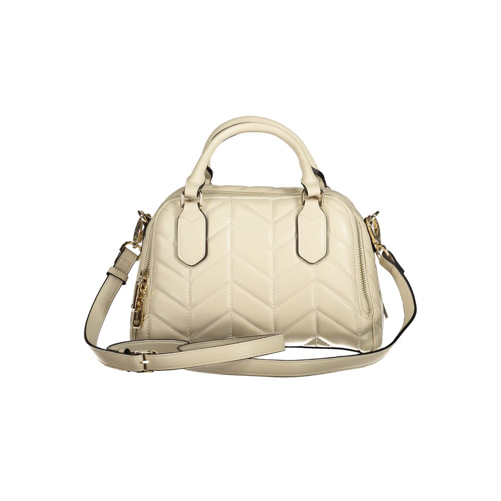 Beige Polyethylene Women Handbag