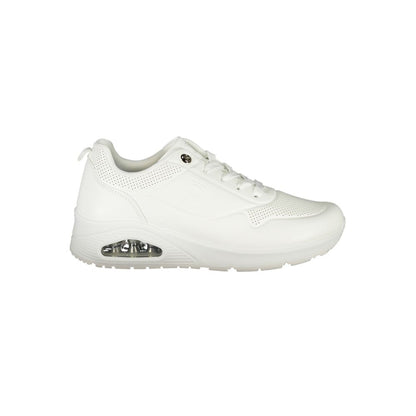 White Polyester Women Sneaker