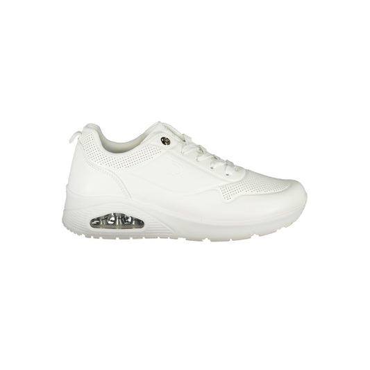 White Polyester Women Sneaker