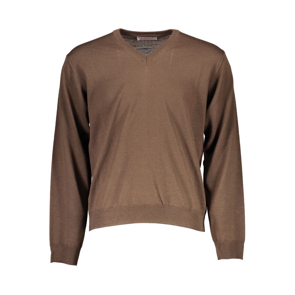 Brown Wool Men Sweater
