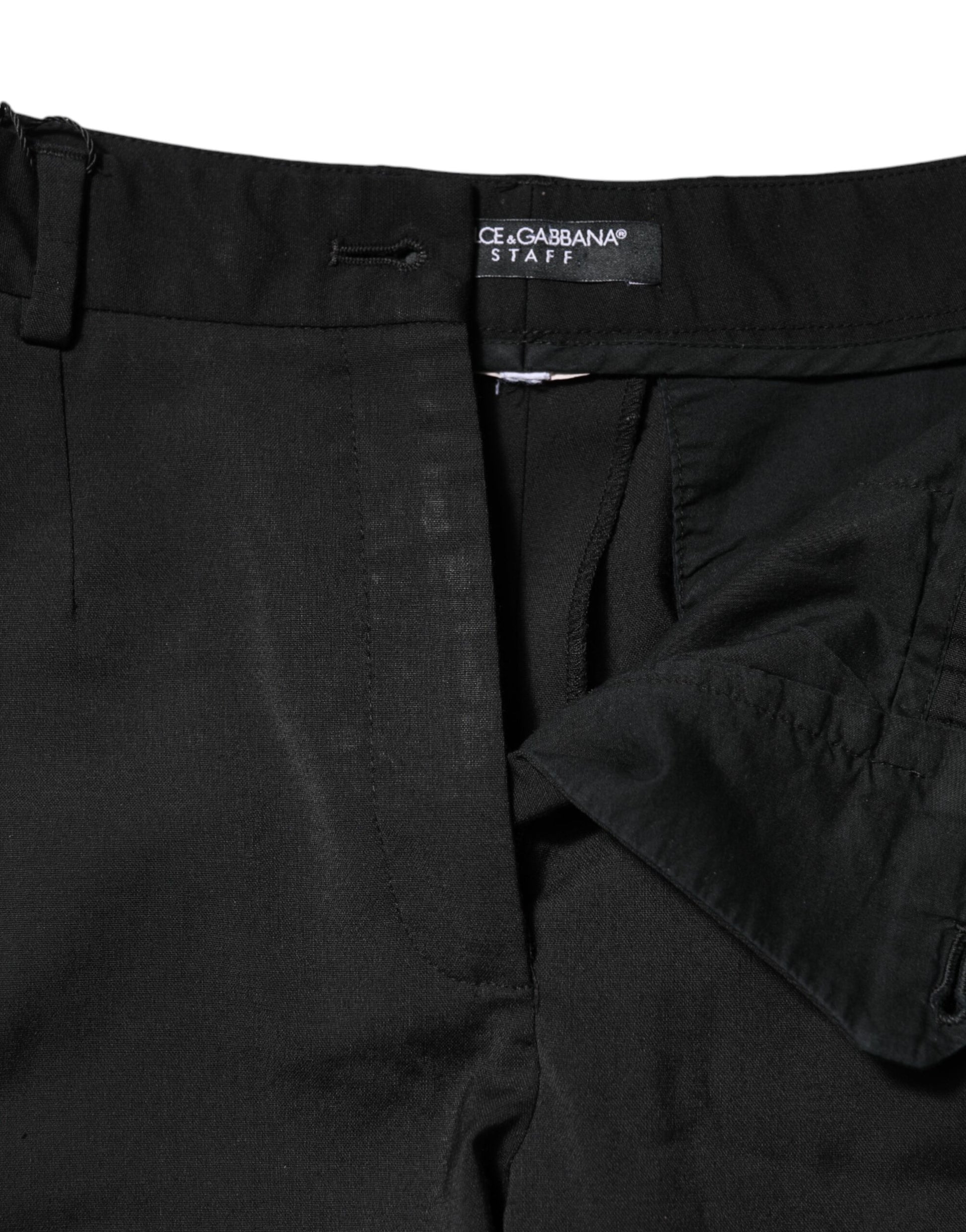 Black High Waisted Tapered STAFF Pants