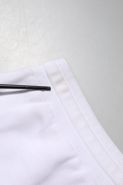 White Cotton Stretch Jogger Sweatpants Pants