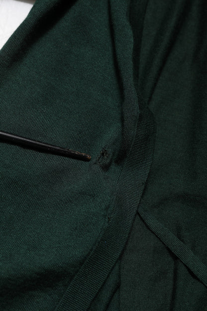 Dark Green Cashmere Silk Cardigan Sweater