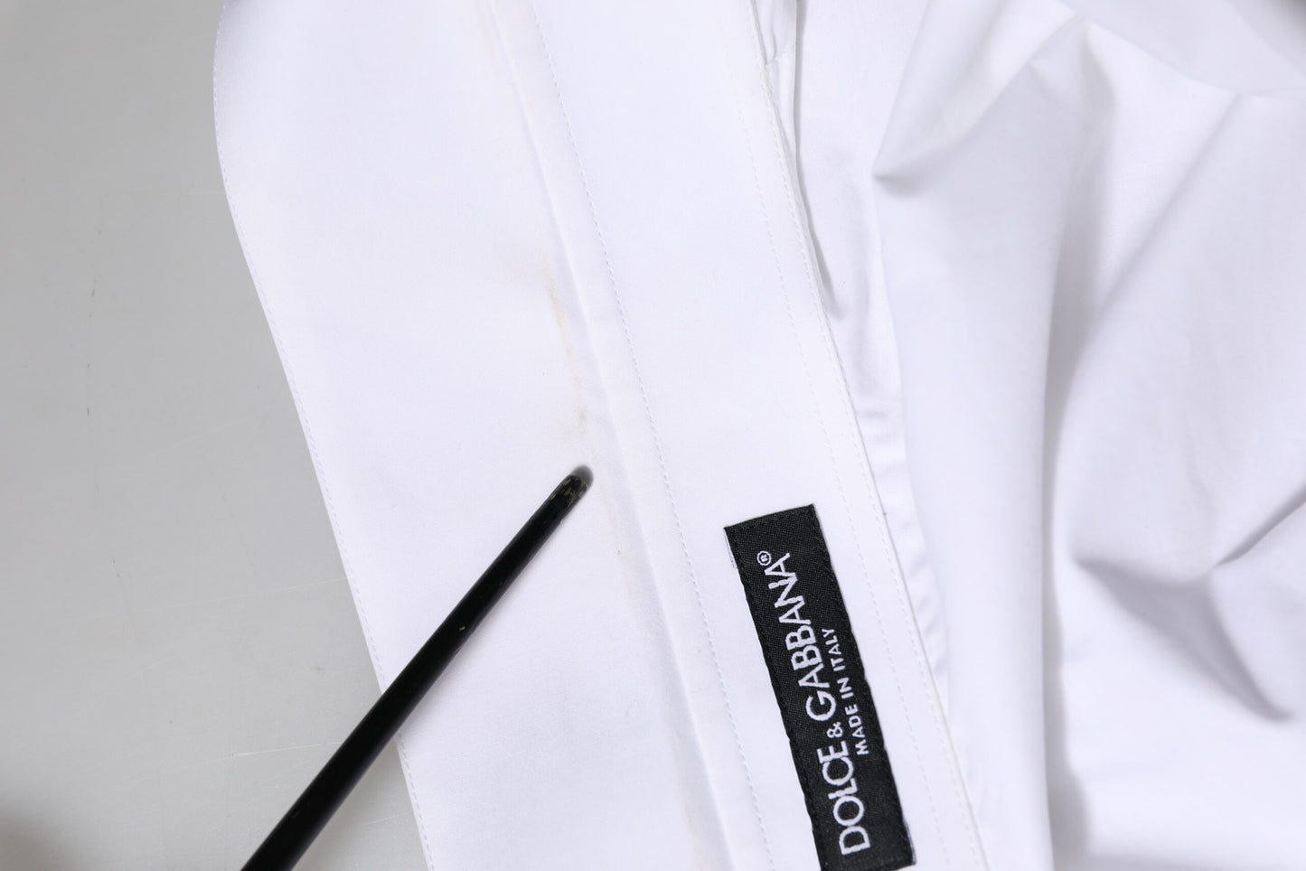 White Cotton Collared Shirt Long Sleeve Top