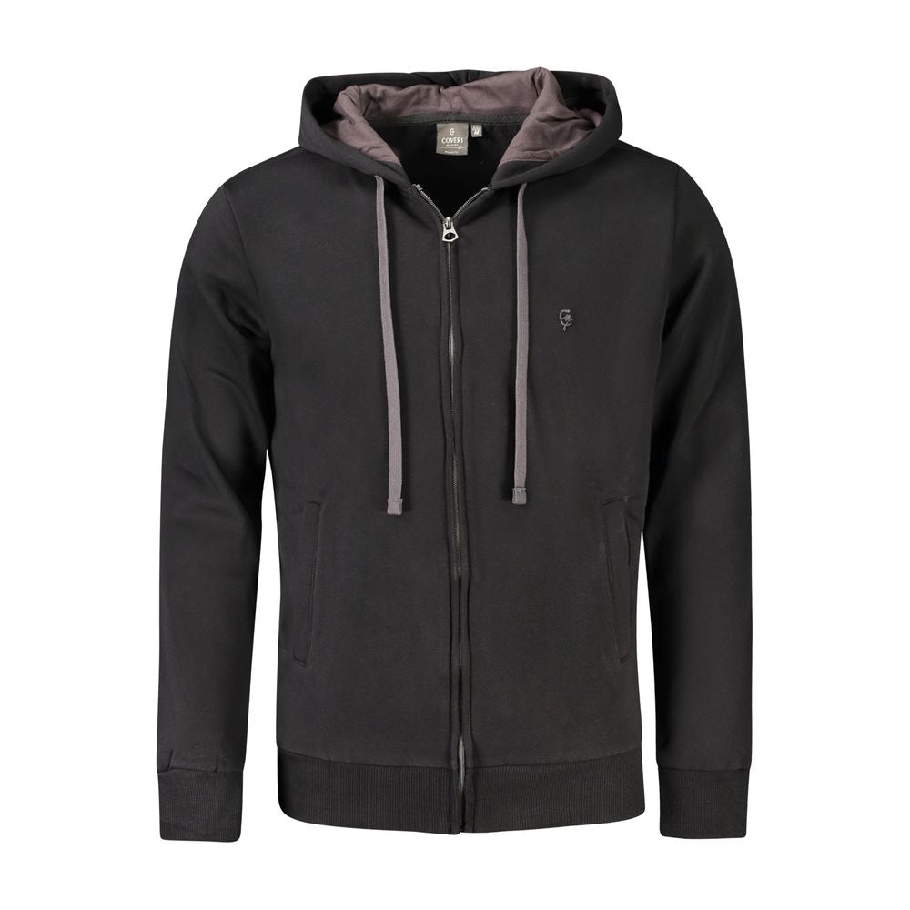 Black Cotton Men Sweater