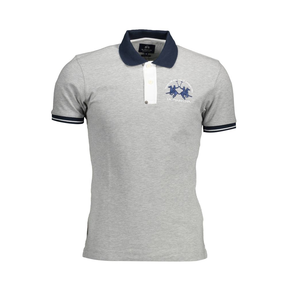 Gray Cotton Polo Shirt