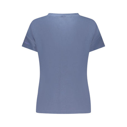 Blue Cotton Women T-Shirt