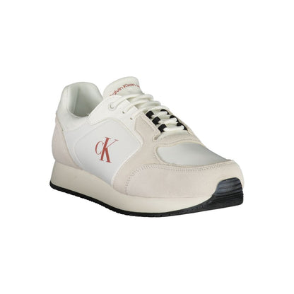 White Polyurethane Men Sneaker