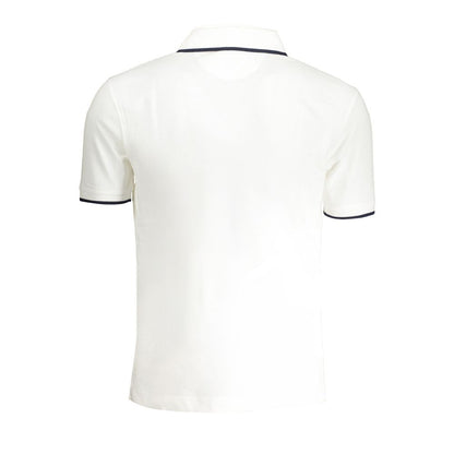White Cotton Men Polo Shirt