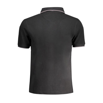 Black Cotton Men Polo Shirt