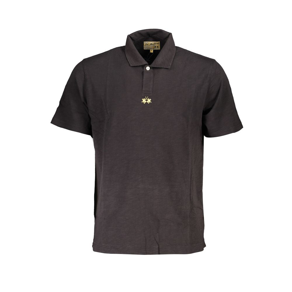 Black Cotton Polo Shirt