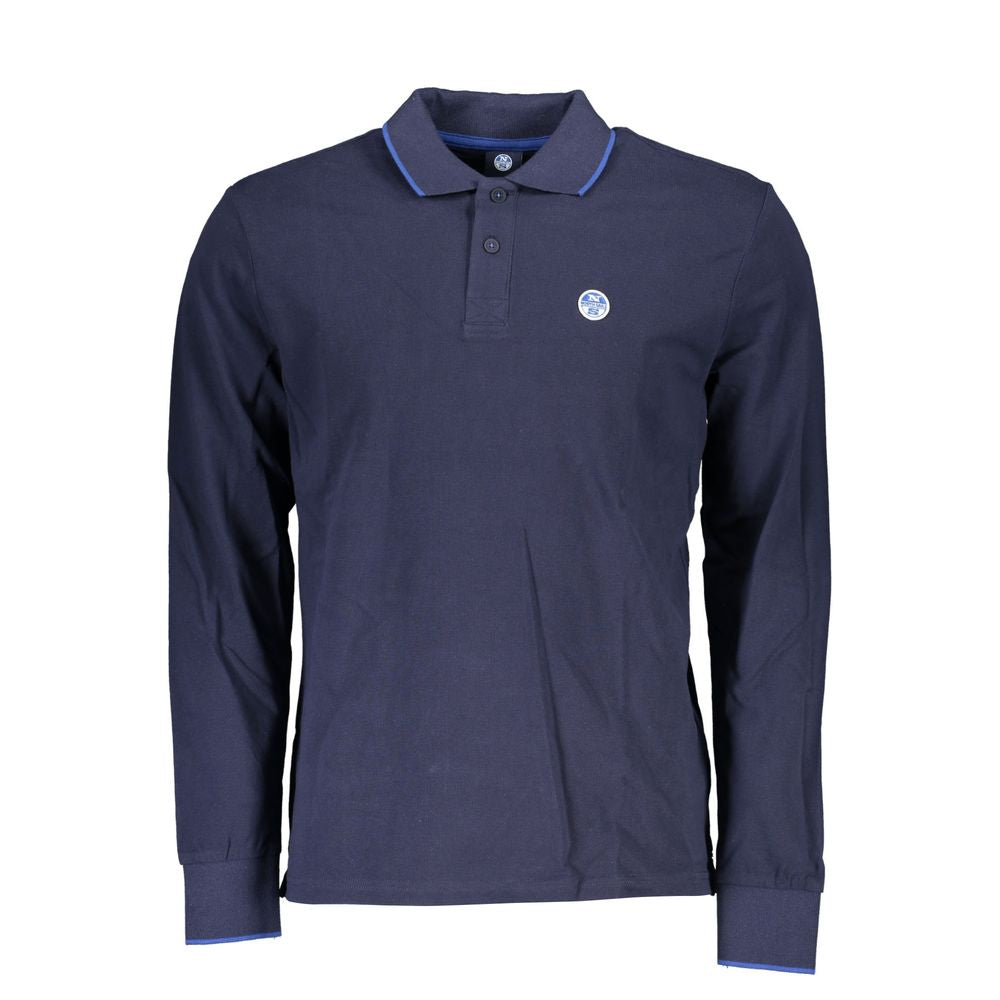 Blue Cotton Polo Shirt