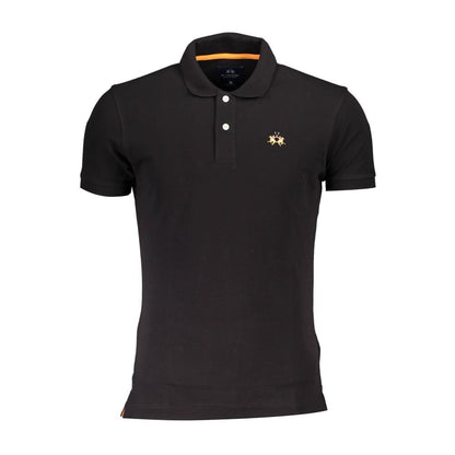 Black Cotton Polo Shirt