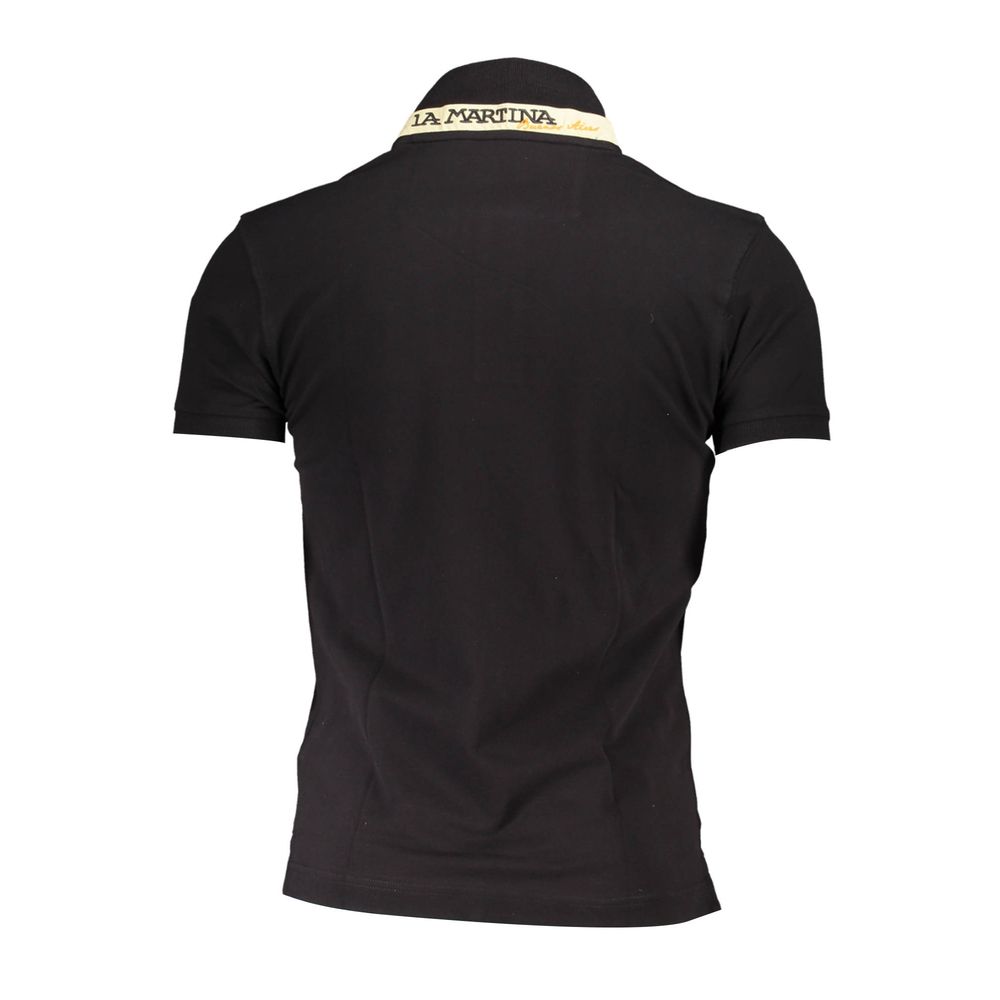 Black Cotton Polo Shirt