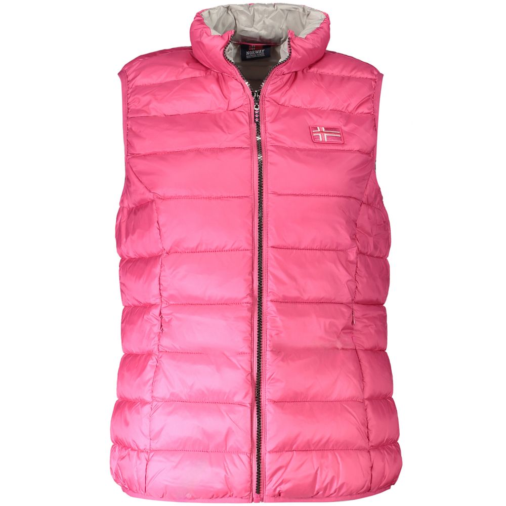 Pink Polyamide Sleveless Jacket
