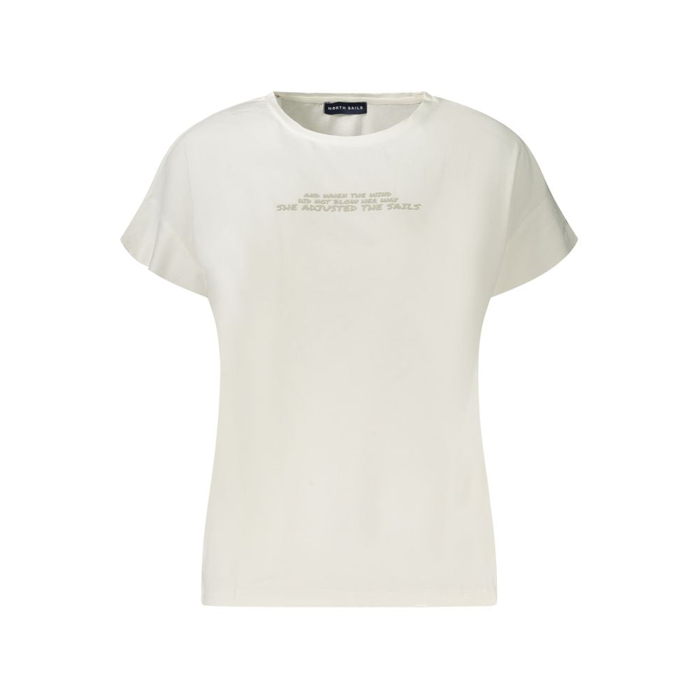 White Cotton Women T-Shirt