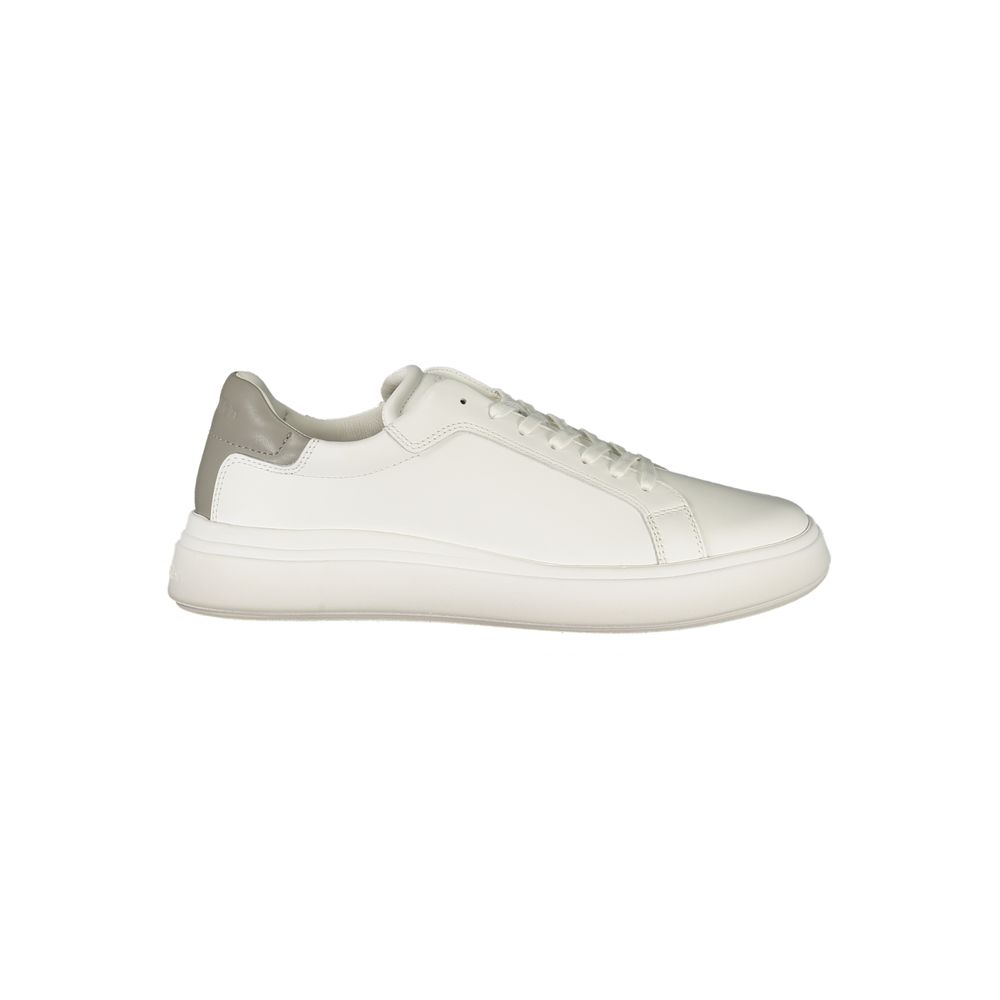 White Polyurethane Men Sneaker