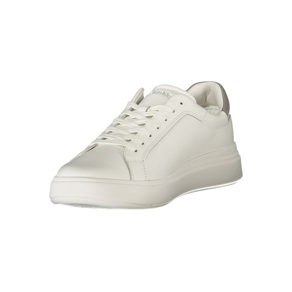 White Polyurethane Men Sneaker
