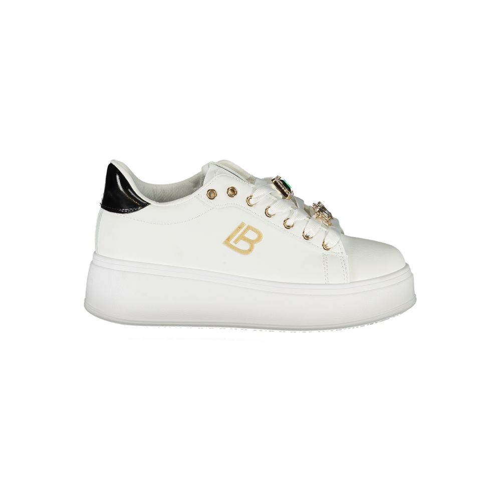 White Synthetic Women Sneaker