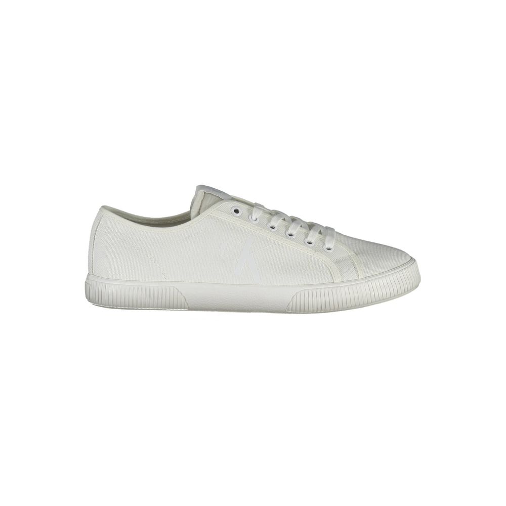 White Polyester Men Sneaker