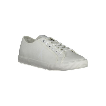 White Polyester Men Sneaker