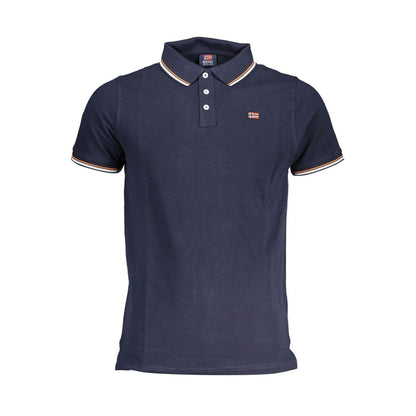 Blue Cotton Polo Shirt