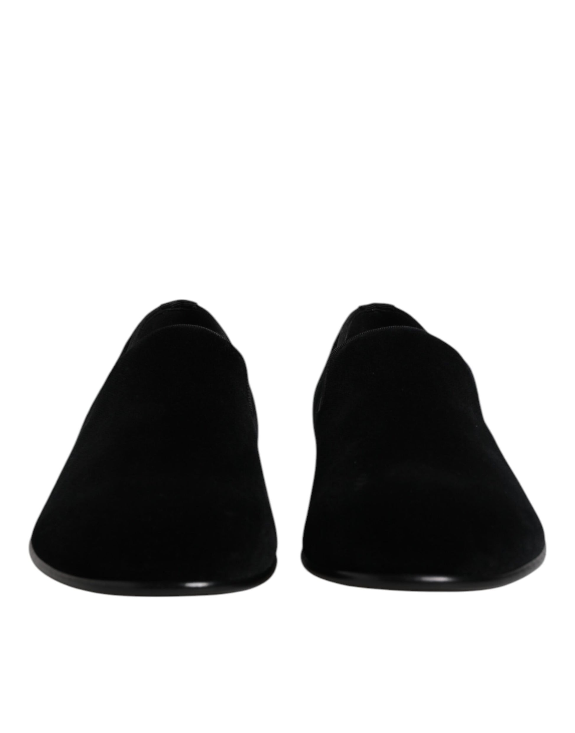 Black Velvet Slip On Loafers Formal Shoes