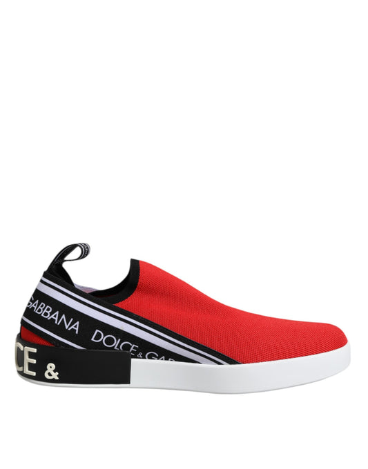 Red Logo Low Top Slip On Men Sneakers Shoes
