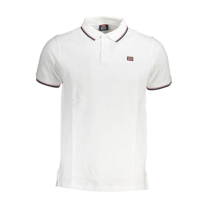 White Cotton Men Polo Shirt