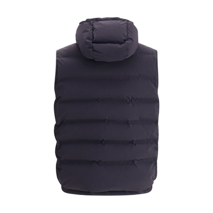 Blue Polyester Sleveless Jacket