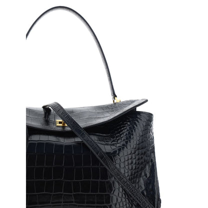 Black Calf Leather Bos Taurus Handbag