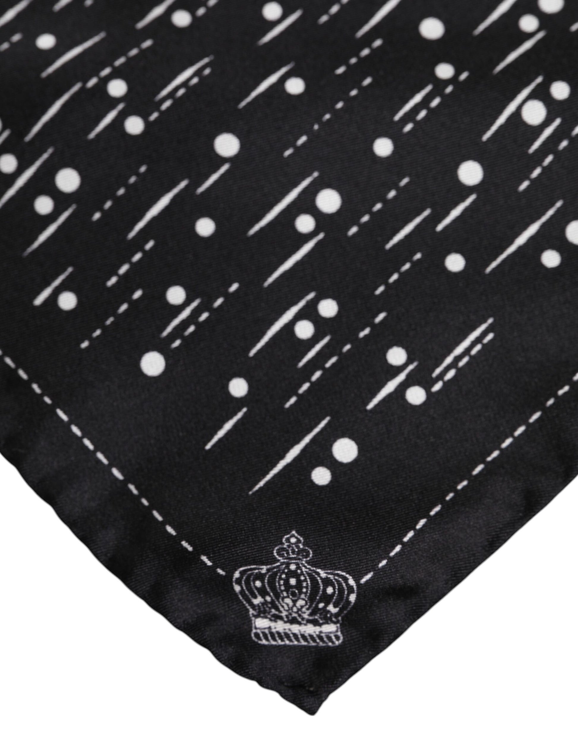 Black White Printed Square Men Foulard Scarf