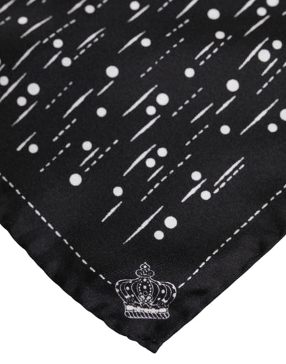 Black White Printed Square Men Foulard Scarf