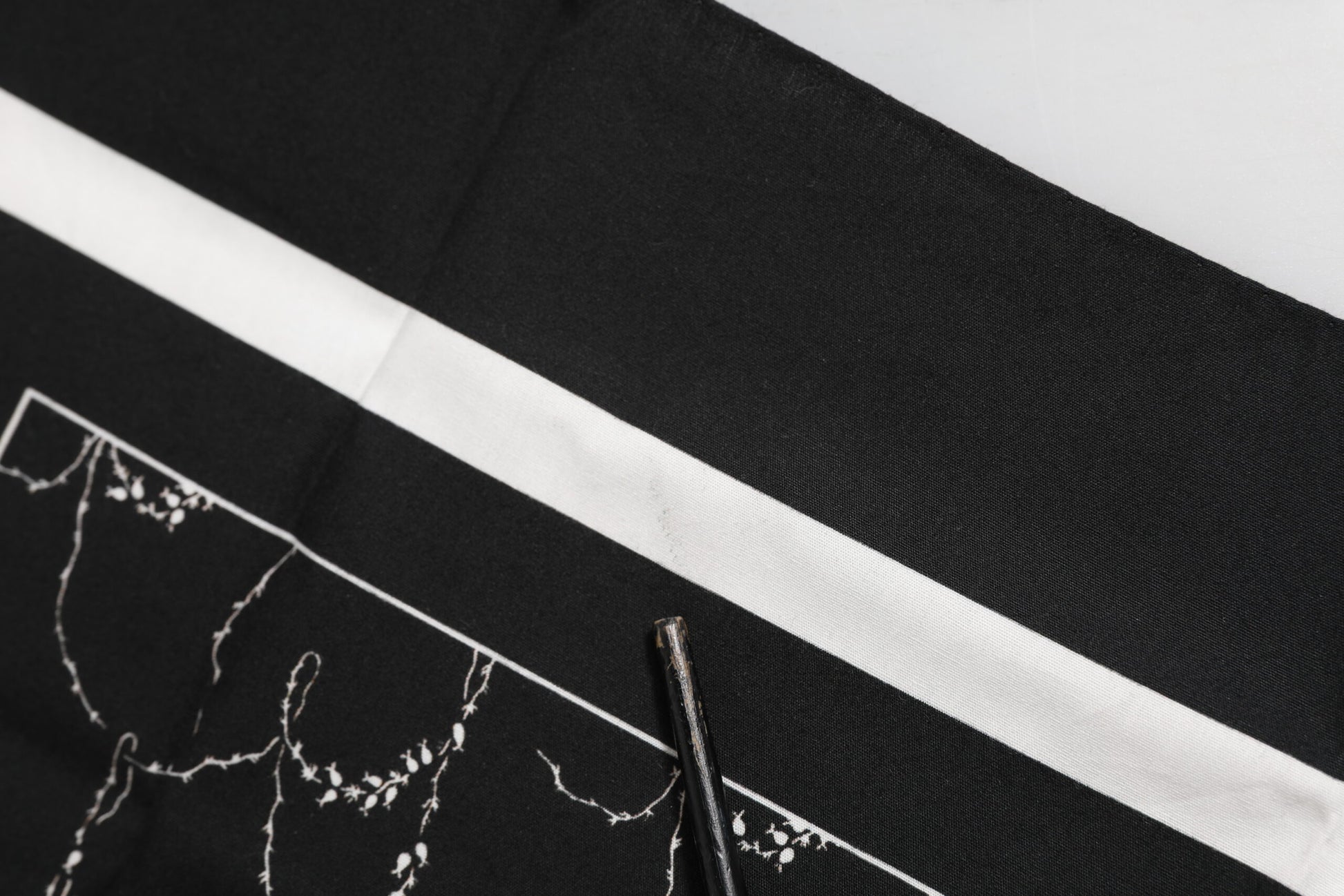 Black White Printed Square Foulard Scarf