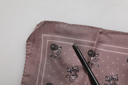 Brown Animal Print Square Foulard Scarf