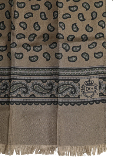 Brown Printed Neck Warmer Men Foulard Scarf