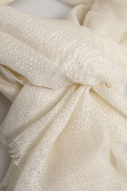 White Cashmere Neck Warmer Wrap Shawl Scarf