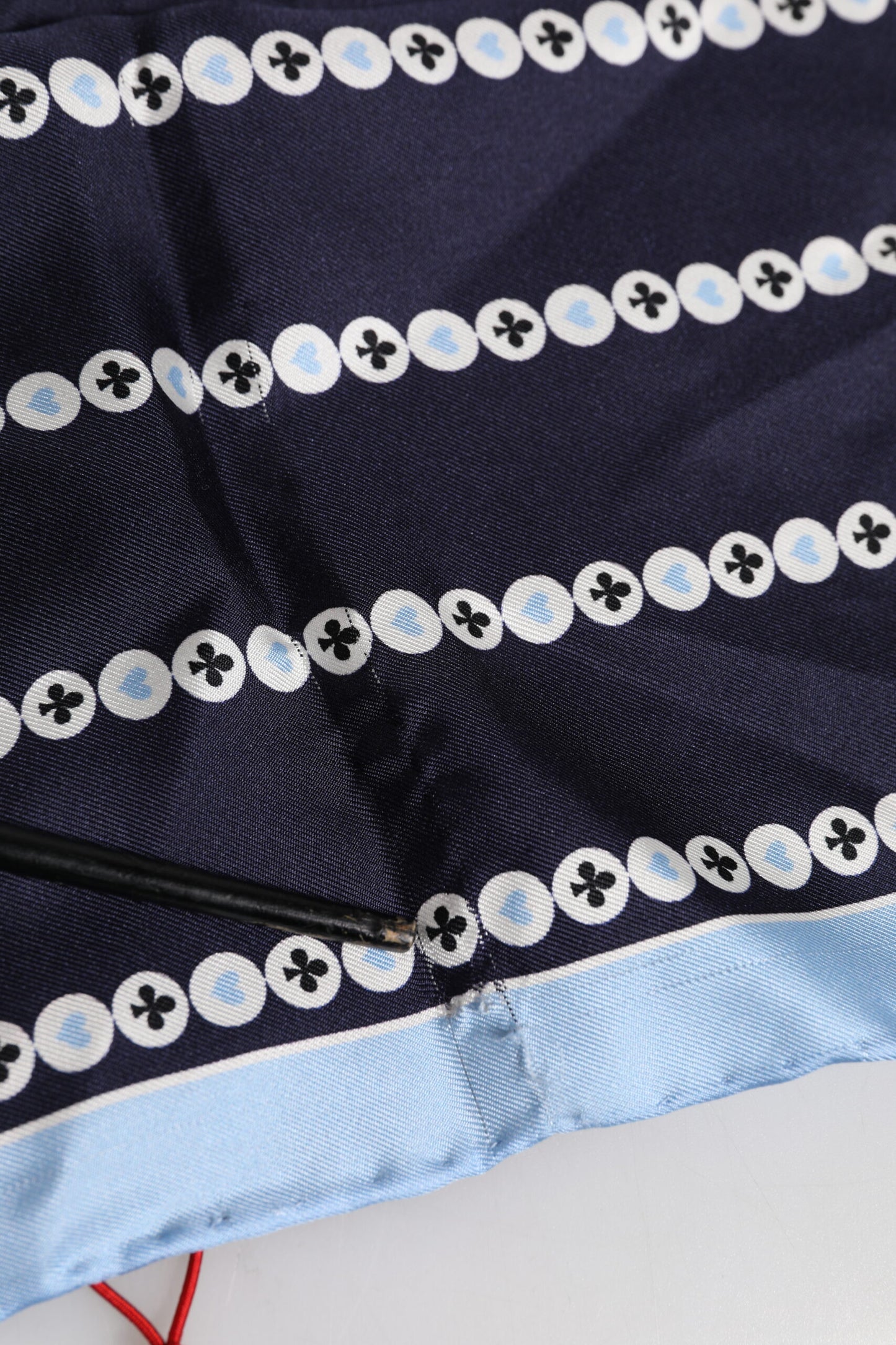 Blue Printed Silk Square Men Foulard Scarf