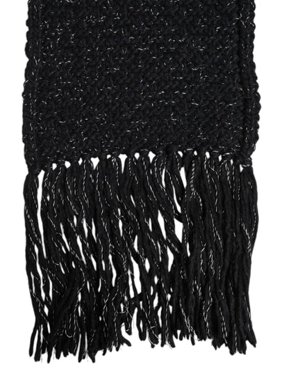 Black Cashmere Neck Warmer Wrap Shawl Scarf