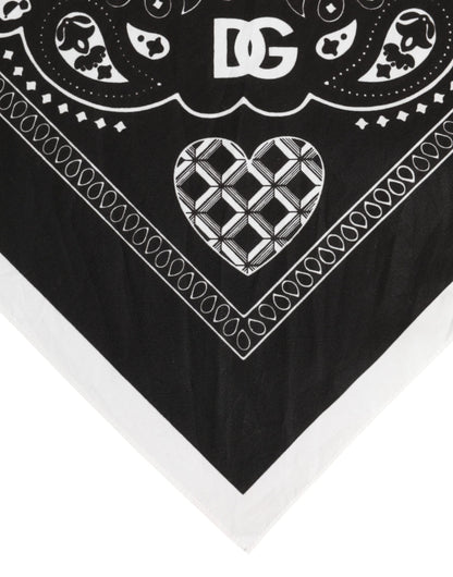 Black White Bandana Square Men Foulard Scarf
