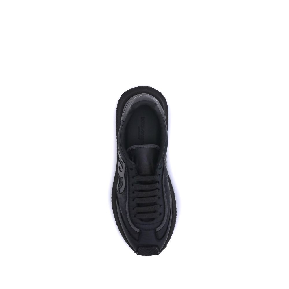 Black Fabric Low Top Sneakers