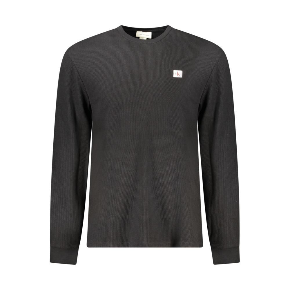 Black Cotton Men Sweater