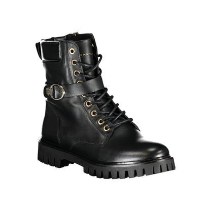 Black Leather Women Boot
