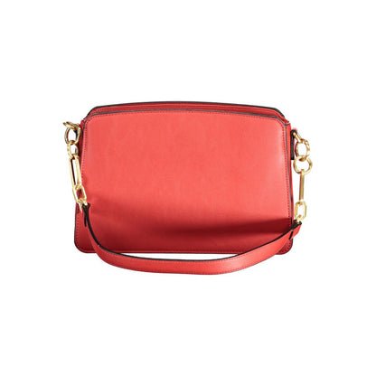 Rosso Polyurethane Women Handbag