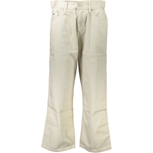 Beige Cotton Women Jeans