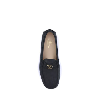 Black Rubber Slip-On Loafers