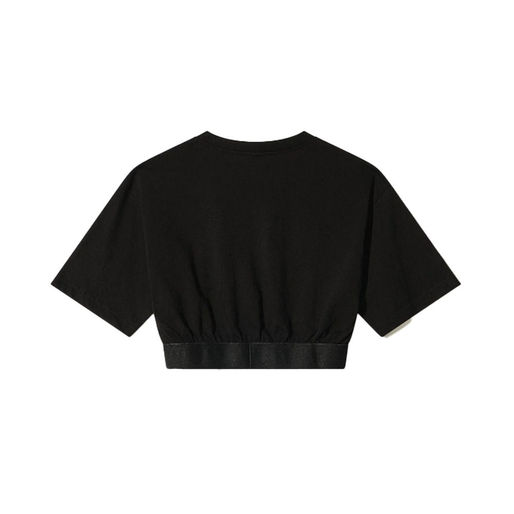 Black Cotton Women T-Shirt