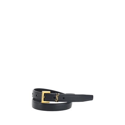 Black Calf Leather Bos Taurus Thin Belt