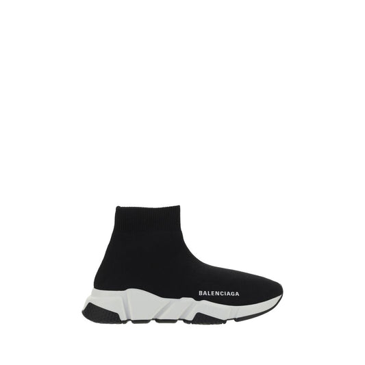 Black Polyester Athletic Sneakers